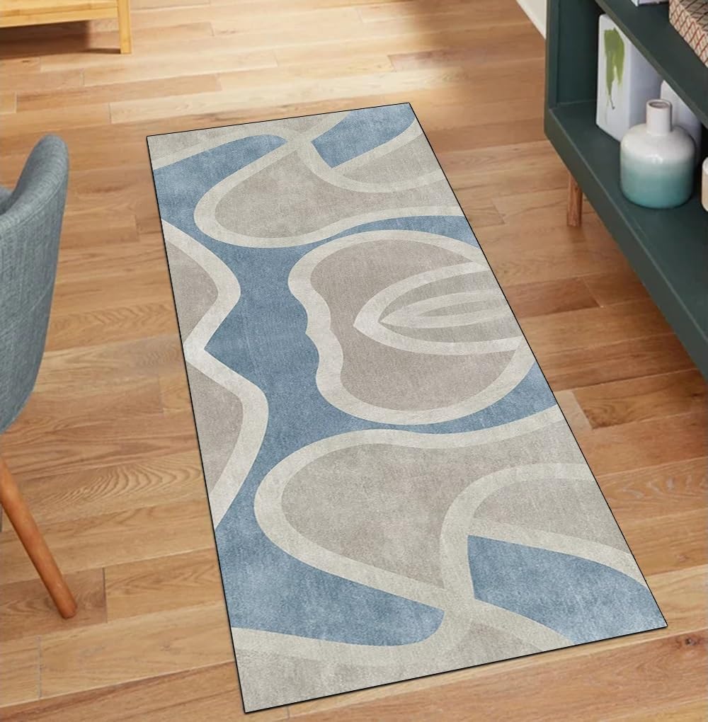 Alfombra de pasillo lavable de 100 x 200 cm, la solución gris y antideslizante