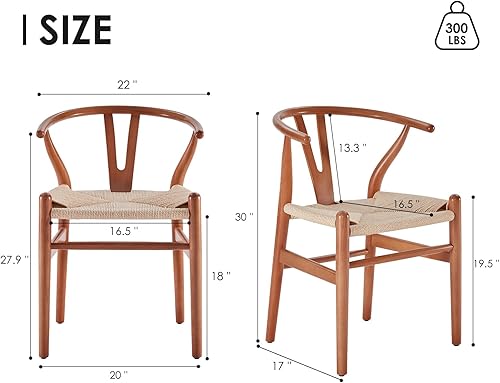 Miniatura 10 de STARY Sillas de comedor de madera Wishbone de mediados de siglo de madera moderna para tu casa de playa, totalmente montadas