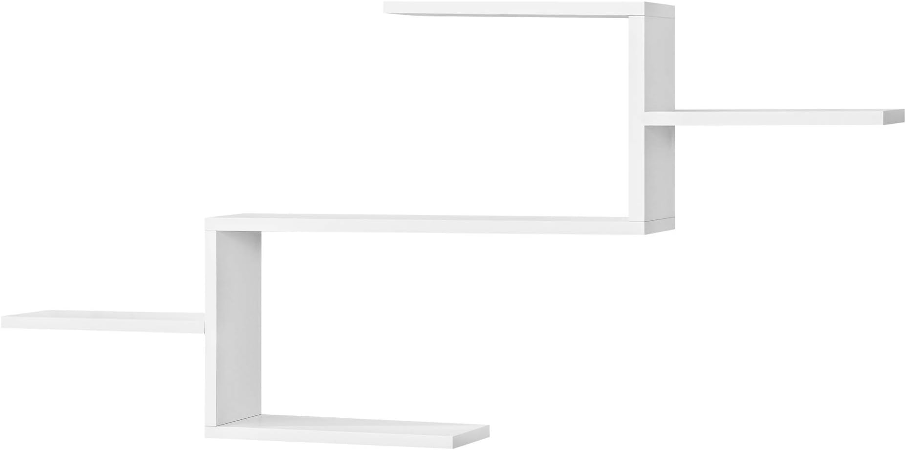 [en.casa] Schweberegal Flekkefjord – 104x14,5x49,5 Cm, 5 Ablagen, Dunkler Holzton, Bis 6 Kg Belastbar