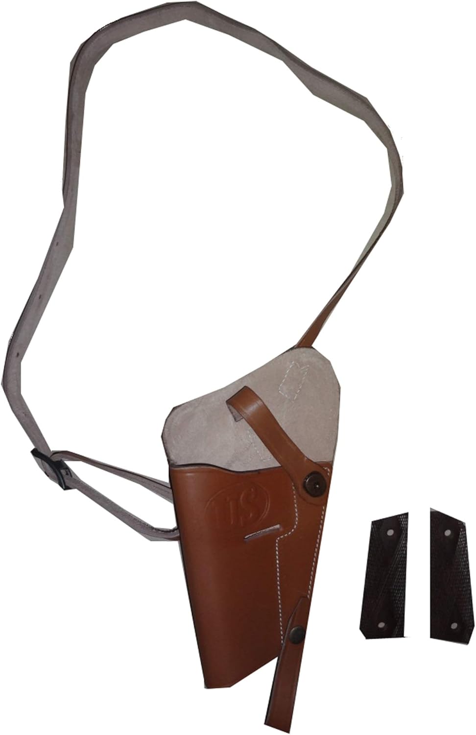 warreplica US WWII M3 Brown Leather Shoulder Holster w/1911 .45 Wood Grip (Left Handed) - Reproduction