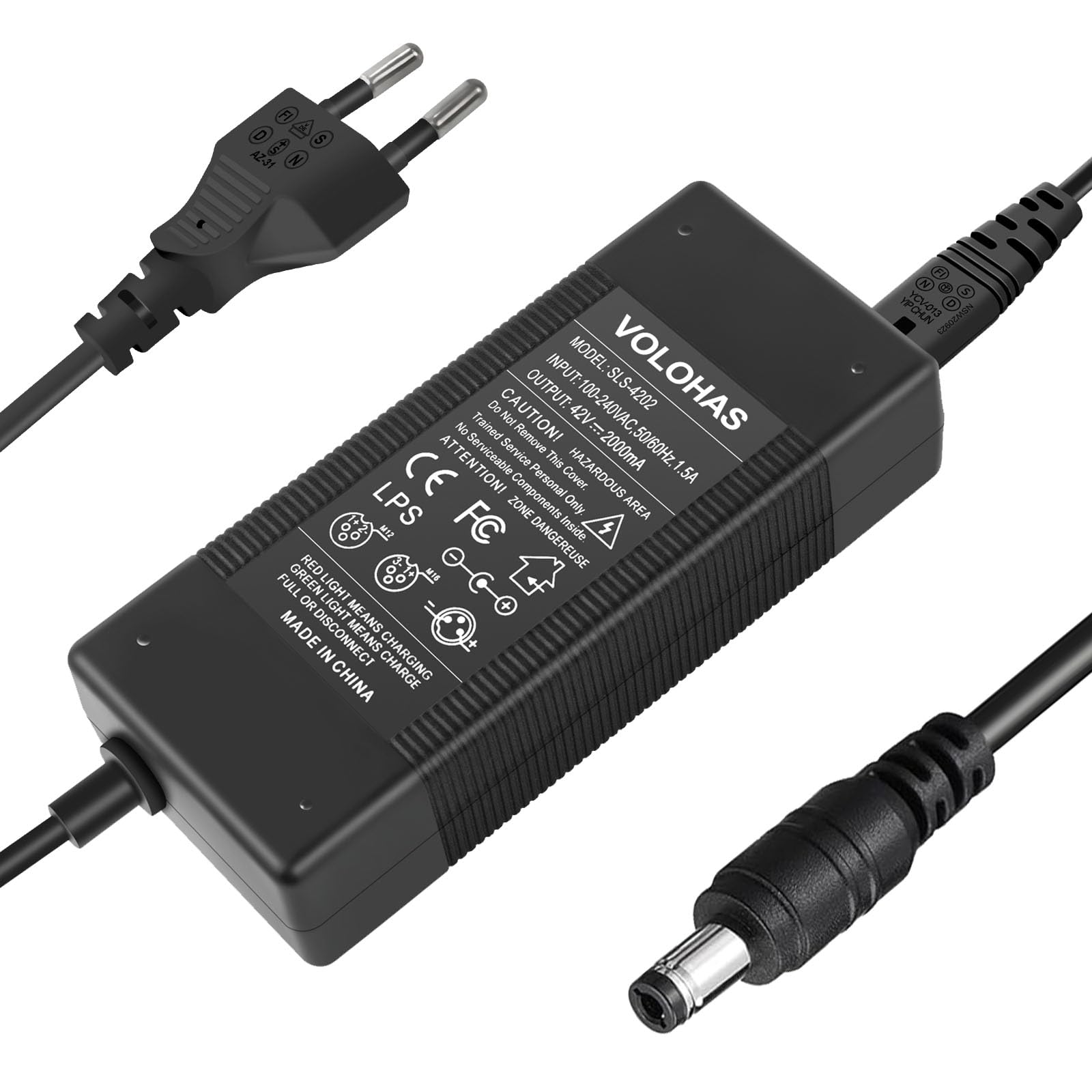 42V 2A Cargador de Batería para Patinete Eléctrico Compatible con HIMO Z20, Kugoo S1 S2 S3, M2 Pro, Etwow, GOTRAX GXL V2