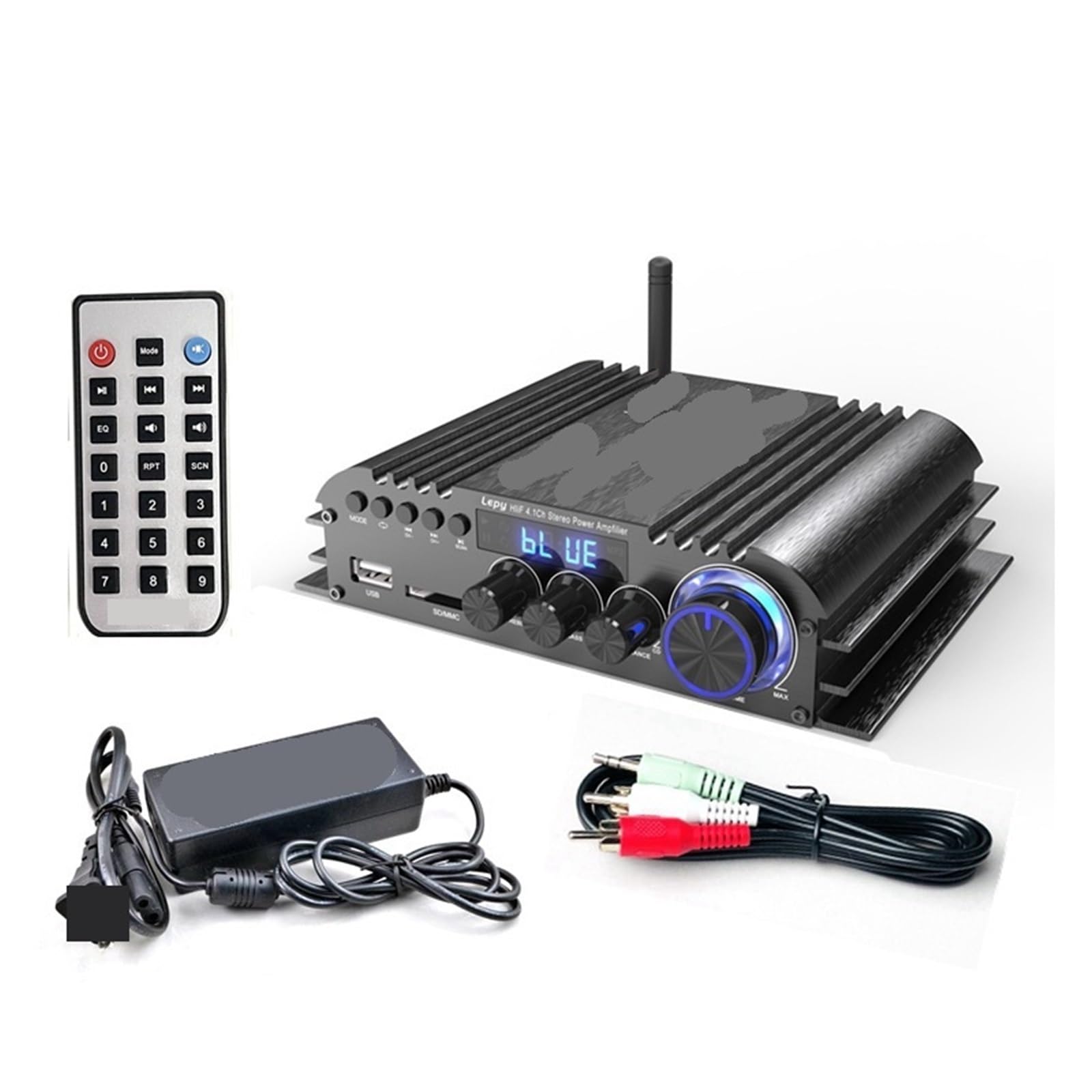 4.1 Channel Amplifier Bluetooth 5.0 Coaxial in USB SD FM Function Output Home Theater Sound System