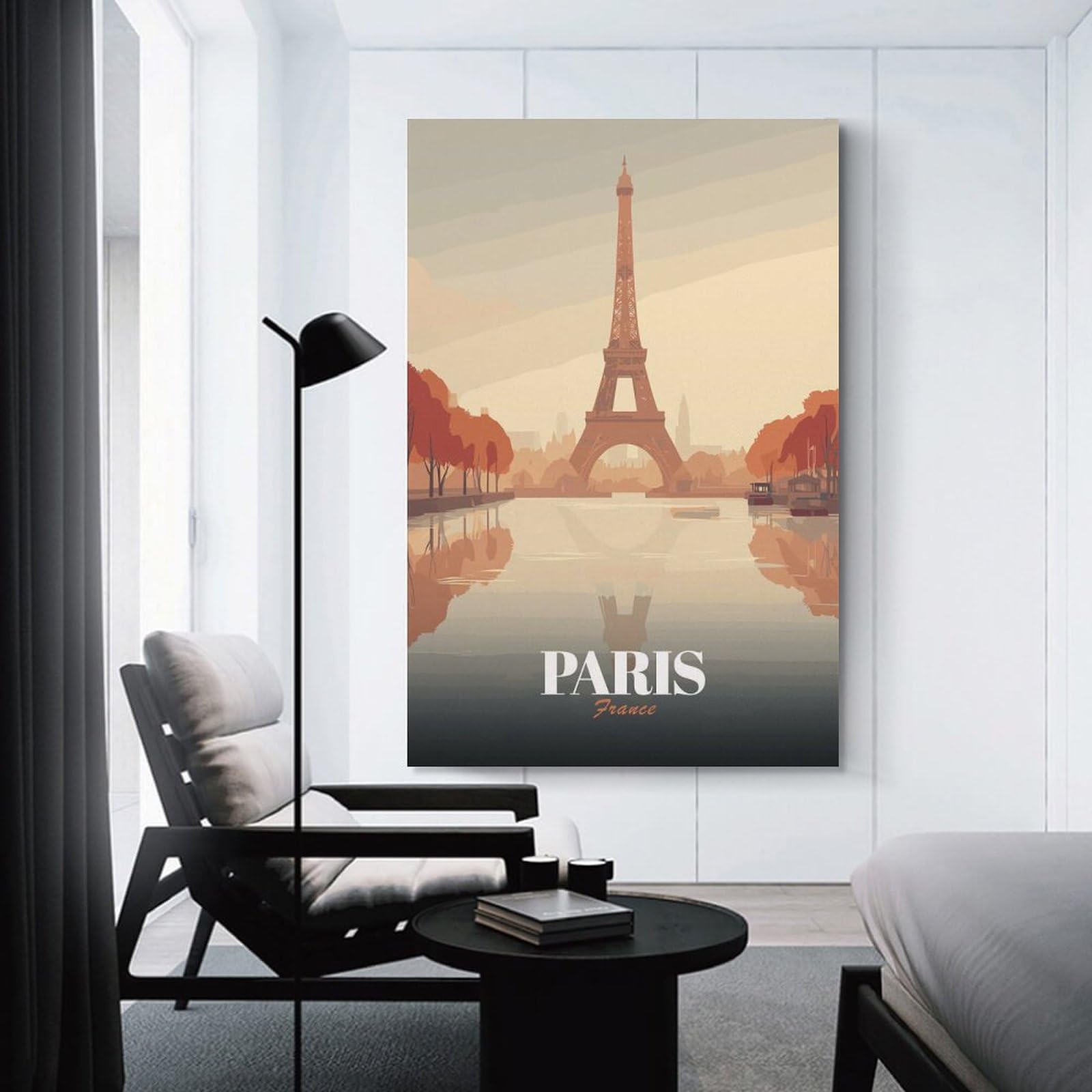 Hanging Wall Art Paris Eiffel Tower Travel (3), 24x36inch(60x90cm), for Wall Displays, Bedrooms Or Room Updates, Wall Decor Suited to Curated Displays