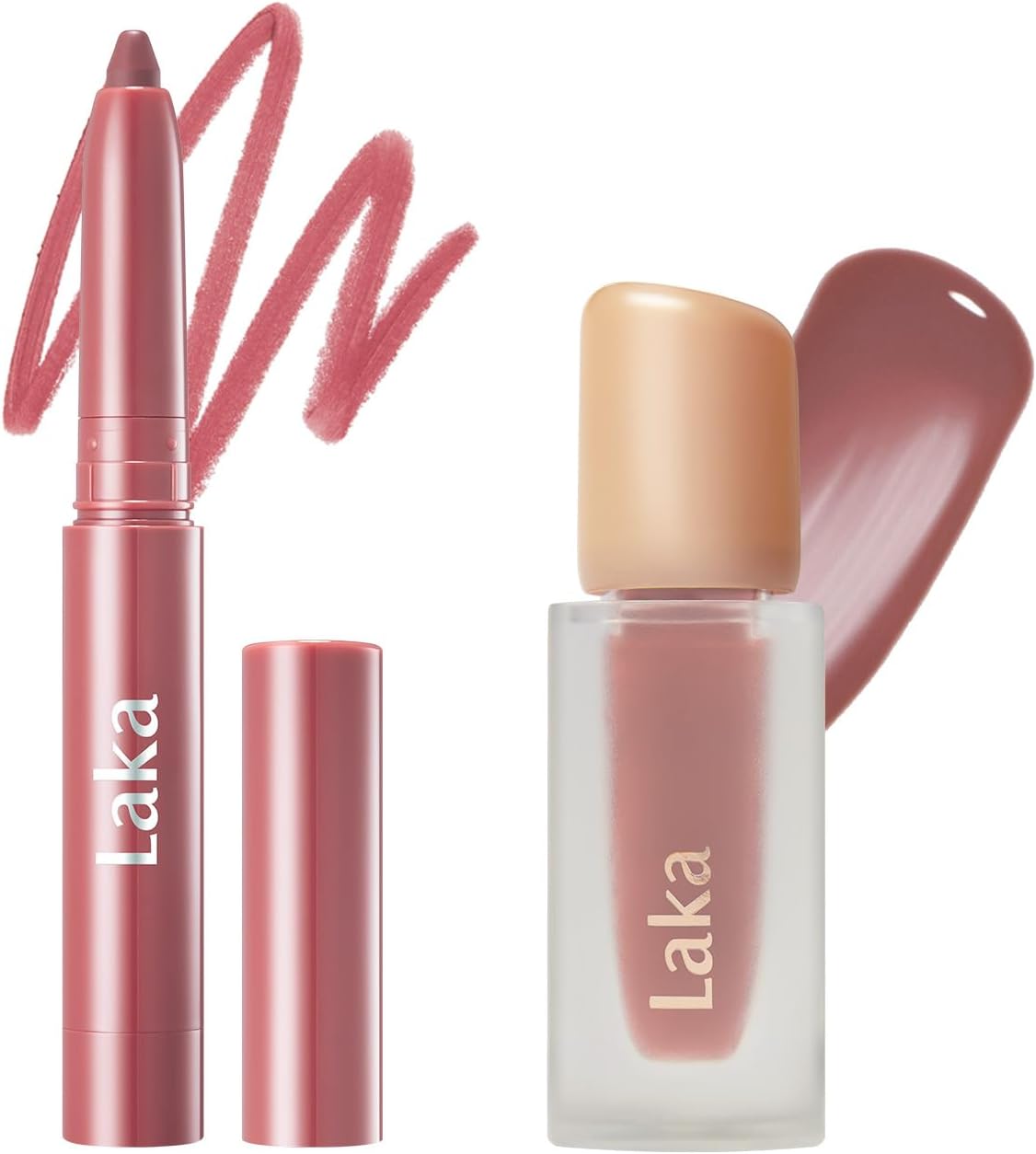Stain Lip Liner #04 Rosy Talk + Fruity Glam Tint #141 Compote, Rich Creamy Long Lasting Color & Glowing Lip Stain