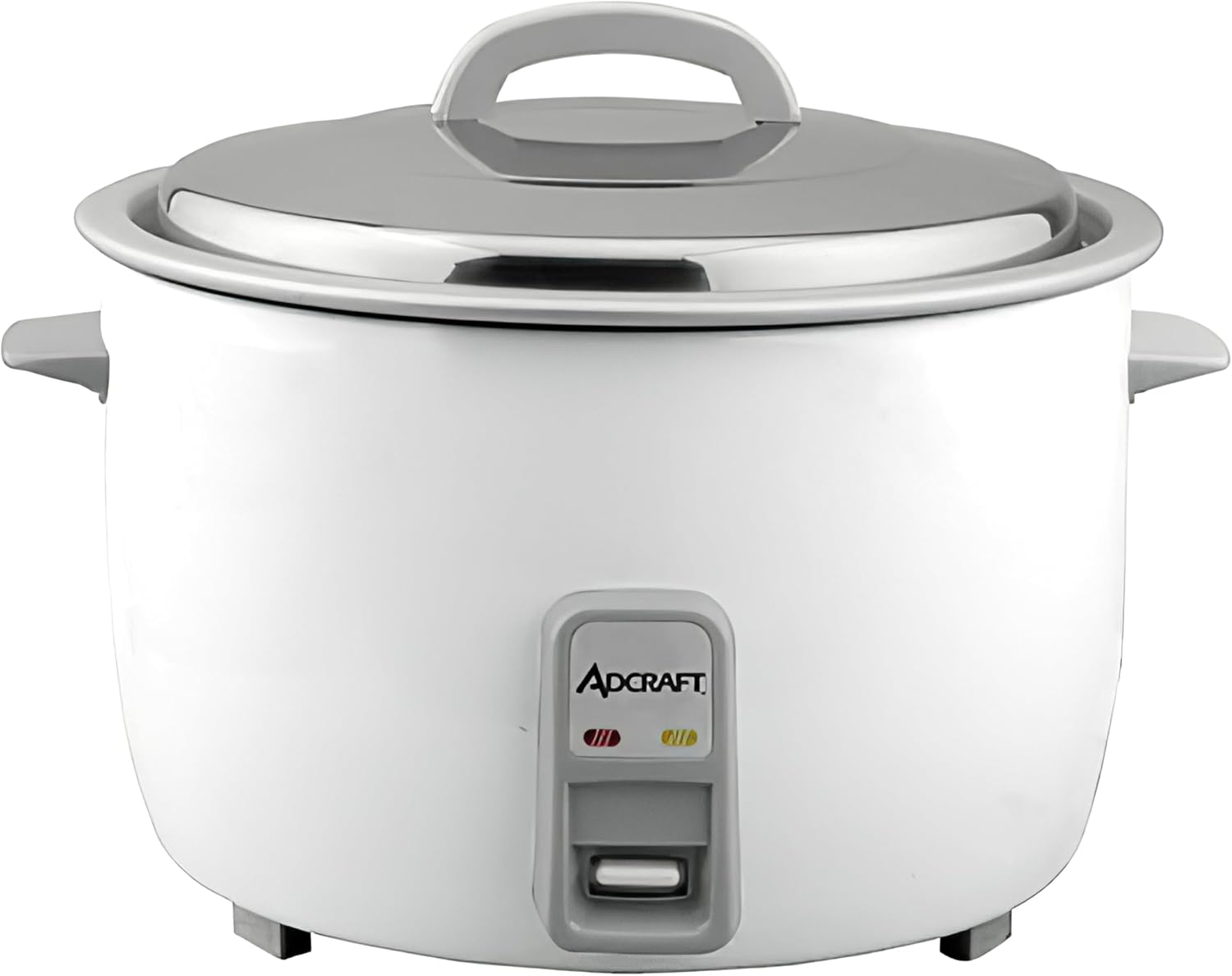 Adcraft Commercial Heavy Duty Electric Rice Cooker with 30 Cup Capacity and Oversized Fork, Stainless Steel Lid with Aluminum Interior, 30-Cup, White