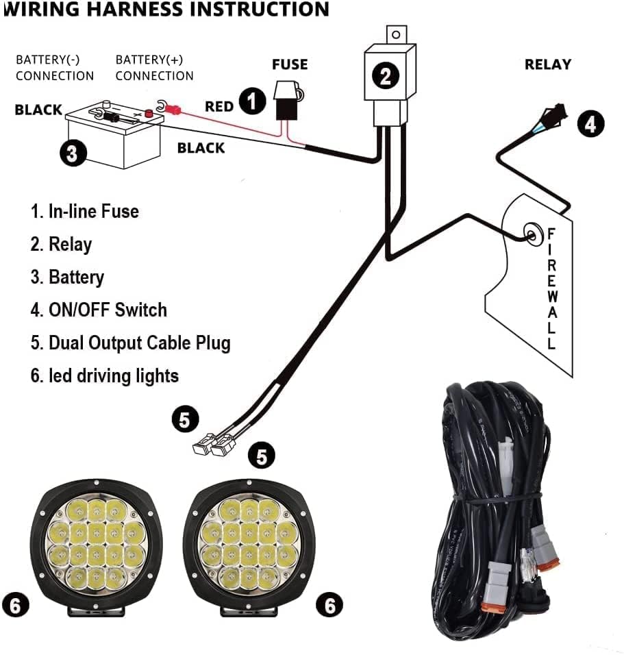 Miniatura 9 de BIGLION.X Luces de Conducción LED Redondas de 5 Pulgadas 160W, Luces Spot Todoterreno, Barra de Luz de Conducción Offroad 18800LM con Arnés de