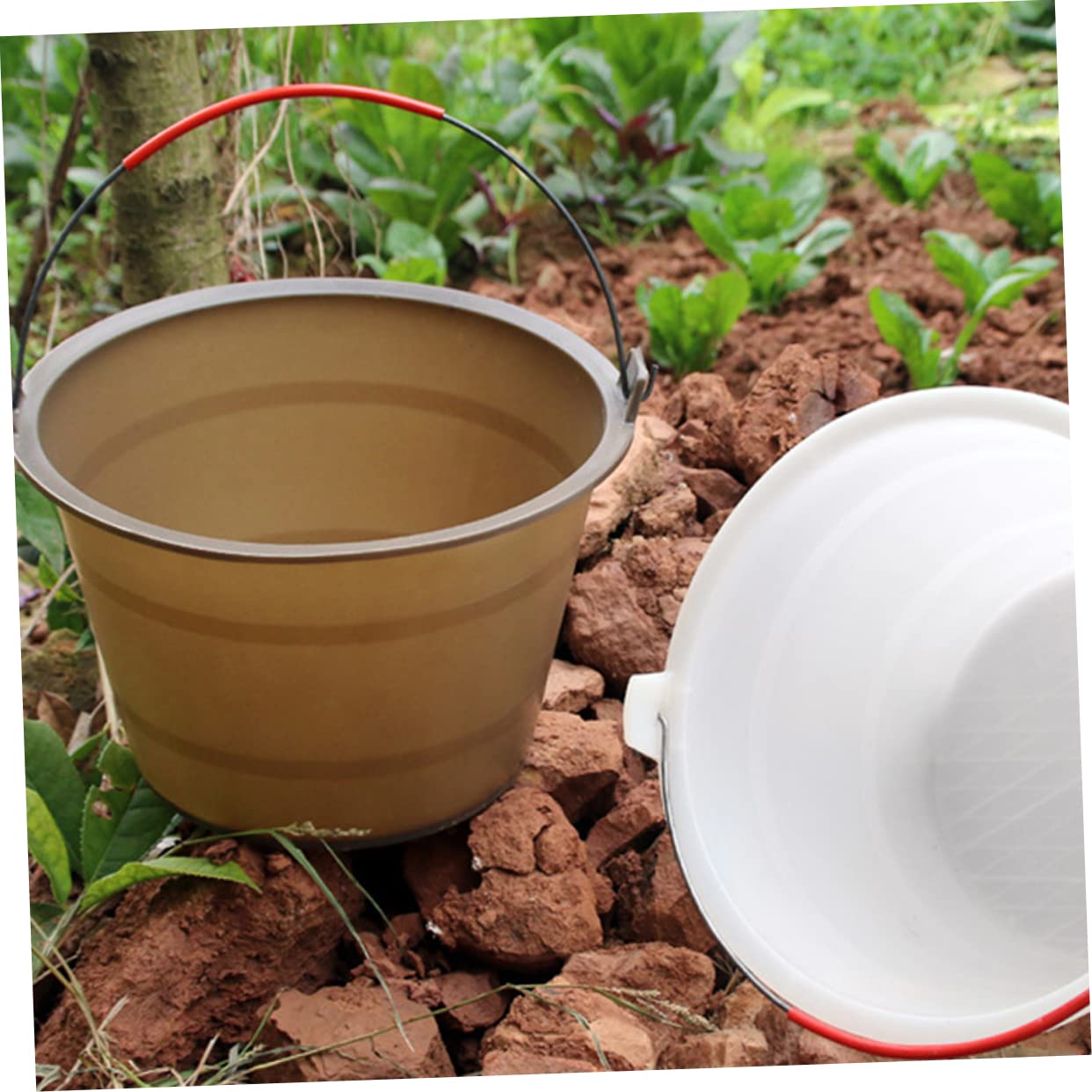 Uonlytech 2pezzi Secchi Plastica Anti-fallimento Per Cemento Barile Resistente e Spesso Per Cantieri Per Stoccaggio e Trasporto Materiali Edili