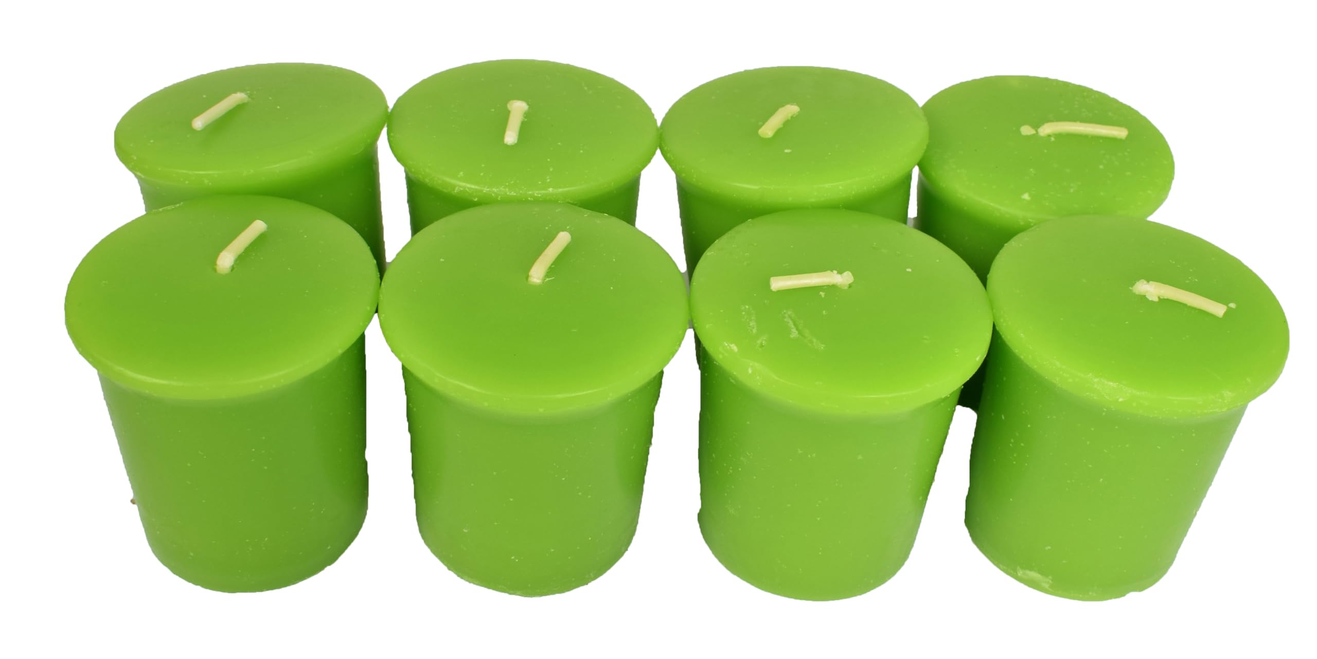 Velas Votivas Decorativas Anti-Tabaco, Verde Manzana 4x6 cm, 10h, Juego de 8