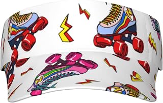 IUBBKI Color Roller Skates Print Color Roller Skates Print Print Visor Sunscreen Hat Empty Top Stylish Summer Cap for Teens Adult Hat