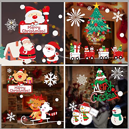 Pegatina de Ventana de Navidad, 137 Piezas Doble Cara Visible calcomanías de Navidad para ventana,...