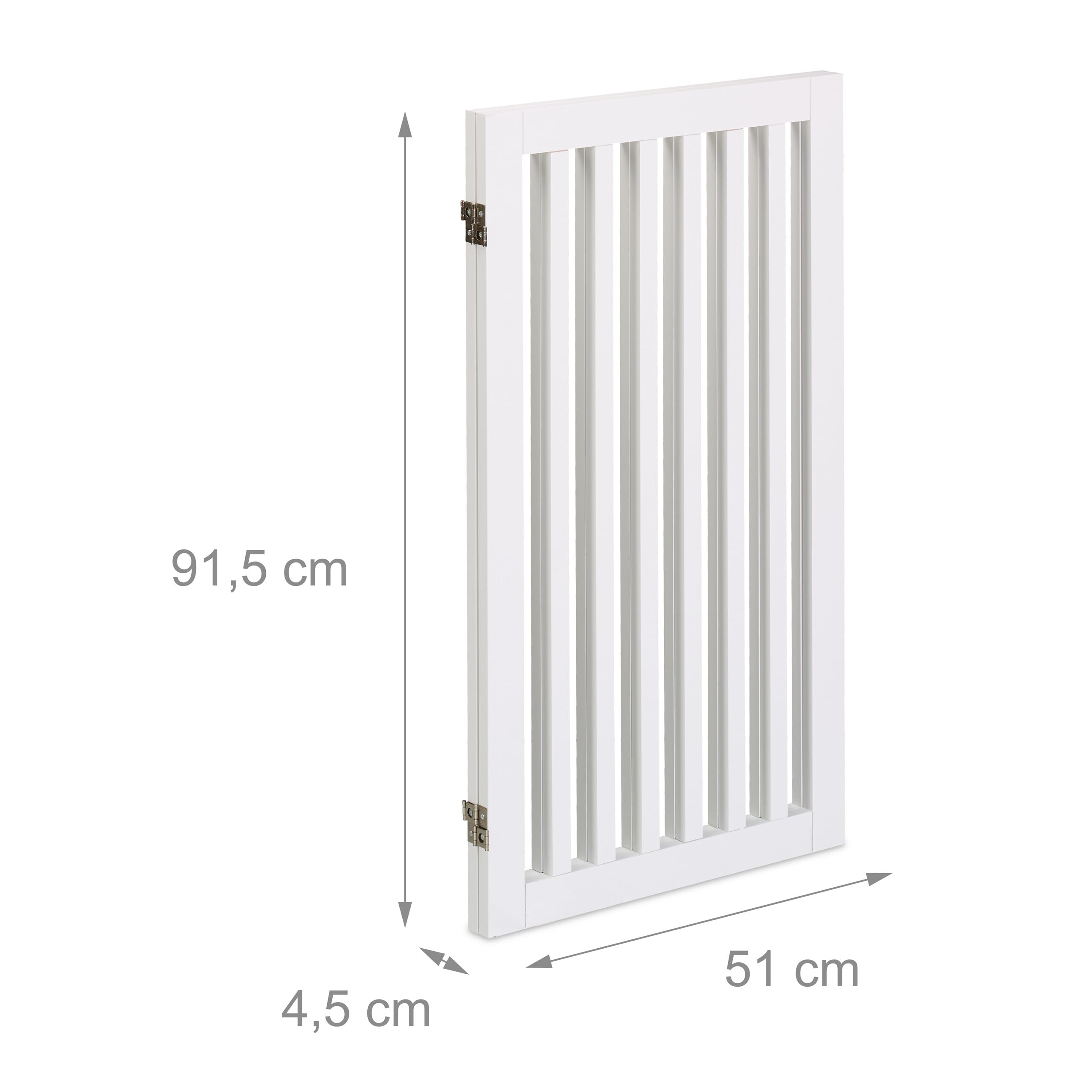 Relaxdays Barrera de Seguridad para Mascotas Plegable, Valla Protectora sin Taladro, 91,5 x 103 cm, MDF, Blanco