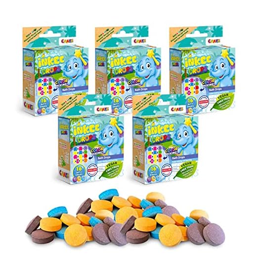 INKEE Bombas de Baño Infantiles para Aprender Colores - Juego Educativo con 80 Pastillas en Magenta, Amarillo y Azul