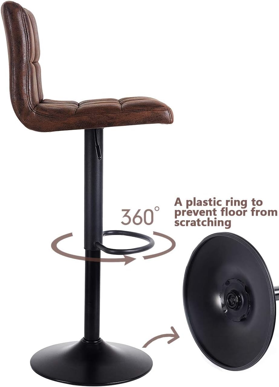 Exсluѕіvе Dіѕсоunt 🔥 SUPERJARE Bar Stools Set of 2 - Rustic Swivel Barstools with Back, Modern Counter Height Chairs for Pub Kitchen, Vintage Brown, Fabric
