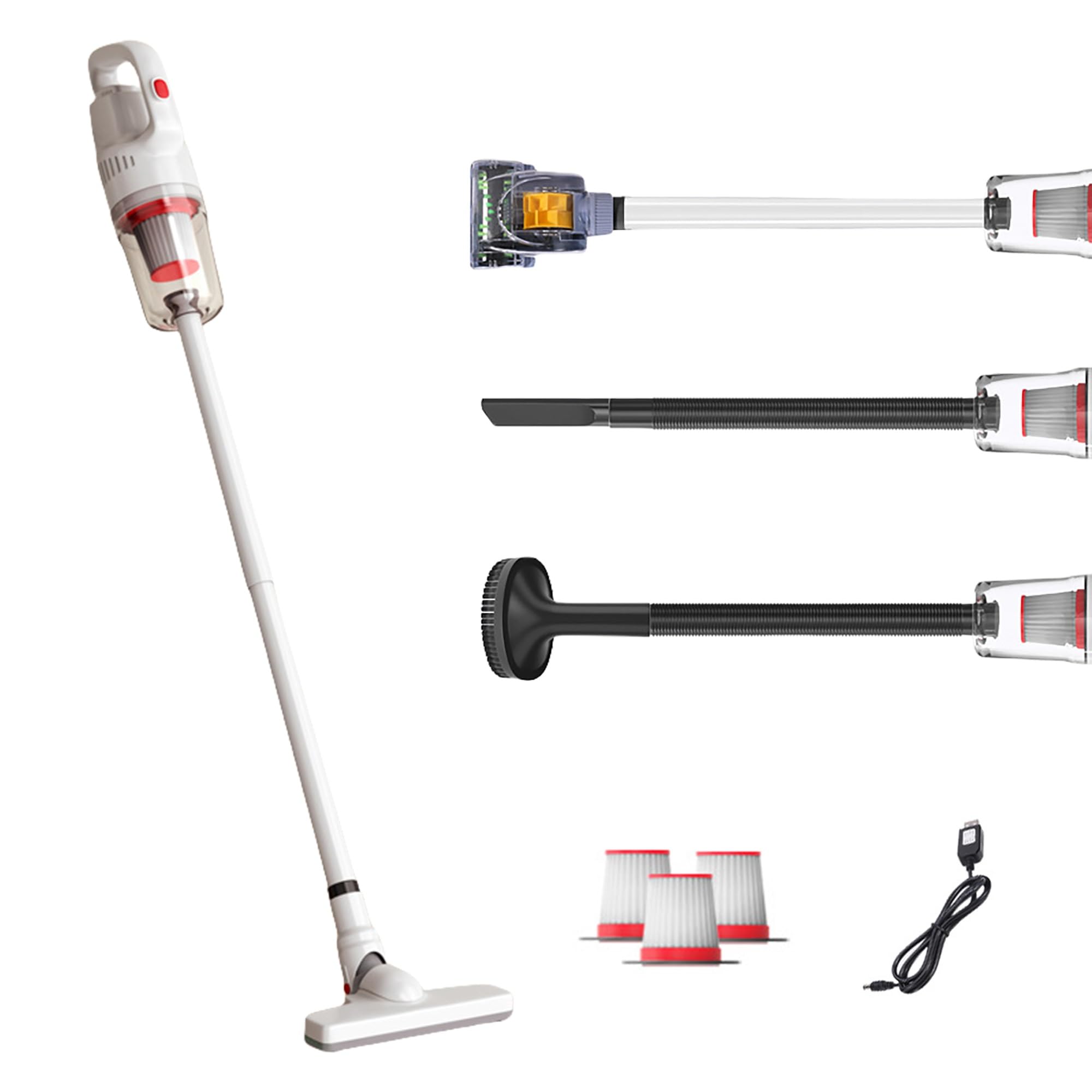 Aspirateur balai sans fil avec aspiration puissant de 12 000 Pa léger et maniable