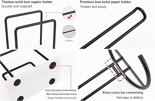 Miniatura 7 de Livabber Servilletero, almacenamiento de servilletas de metal, moderno dispensador de papel de seda independiente para mesa de cocina (base de