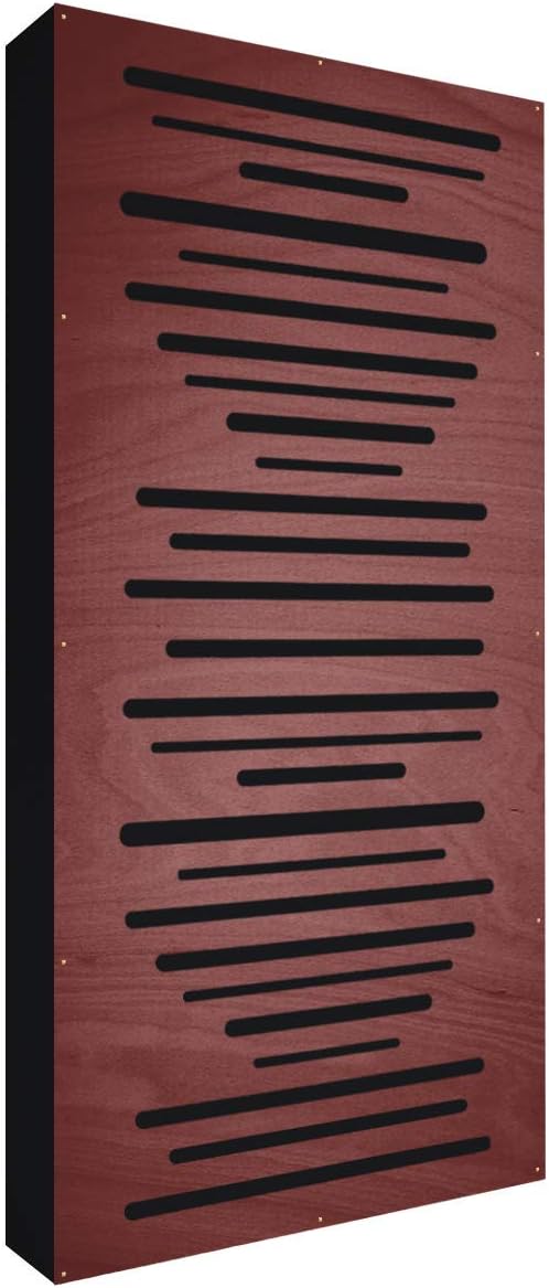 AbFuser WOOD 100x50x11 by Addictive Sound | Hybrid Acoustic Panel – Absorber and Diffuser | Bass Trap Acoustic Treatment | Mahogany