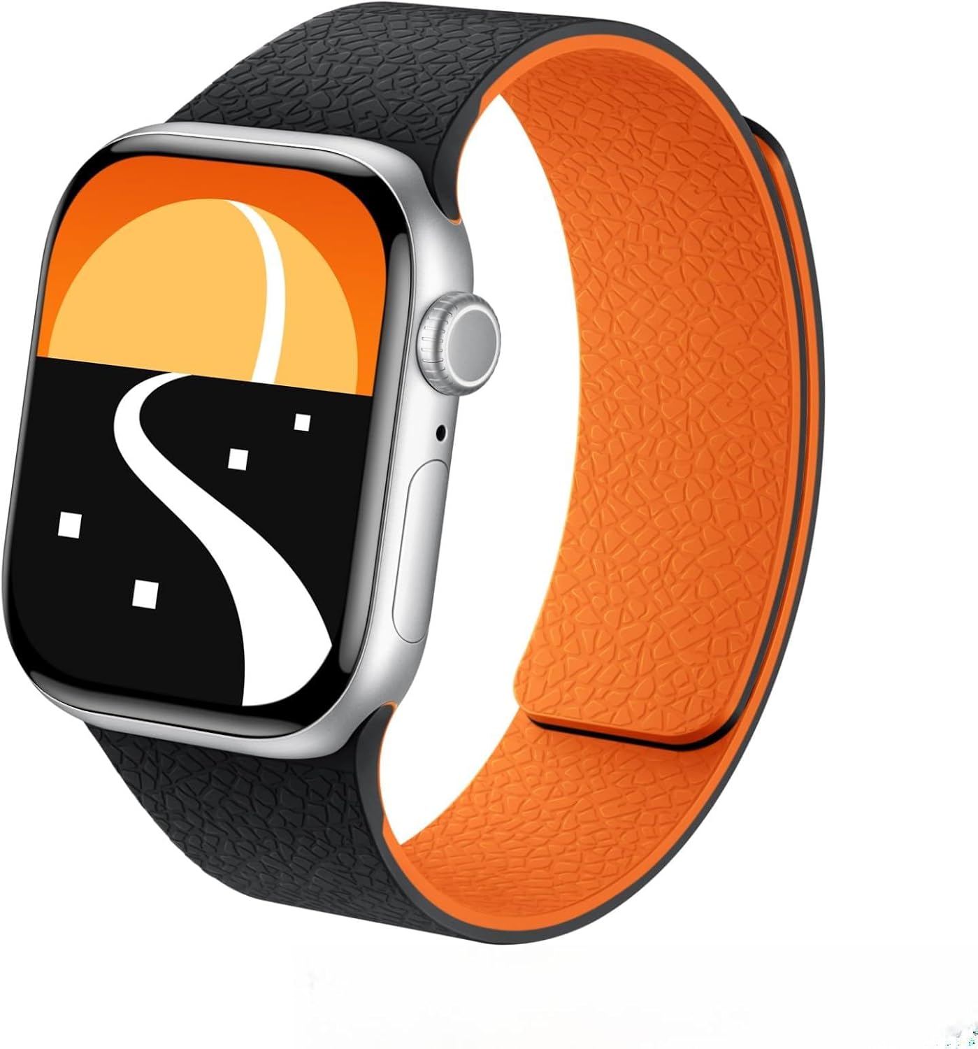 Suitisbest Magnetic Silicone Band Compatible with Apple Watch Band 49mm 46mm 45mm 44mm 42mm 41mm 40mm 38mm-Quick Snap-On, Two-Tone Design, Durable & Comfortable for iWatch Series 11 10 9 8 7 6 5 4 3 2 1 SE Ultra 3 2 1