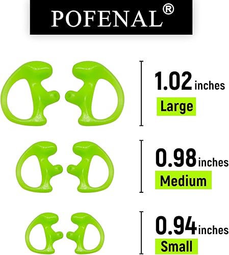 Miniatura 9 de Repuesto universal de silicona suave para Baofeng Motorola Kenwood Retevis Midland Auriculares de radios bidireccionales (carne, grande, 2 pares)