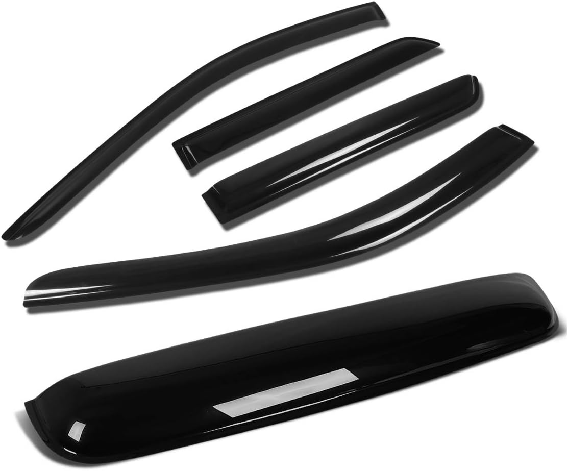 Auto Dynasty Compatible with Dodge Durango 3rd Gen 4pcs Window Vent Deflector Rain Guard +38 inches Sun Roof Visor (Dark Smoke)