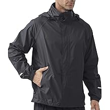 Men's Packable Rain Jacket Lightweight Waterproof Raincoat with Hood for Outdoor Travel Hiking Cycling