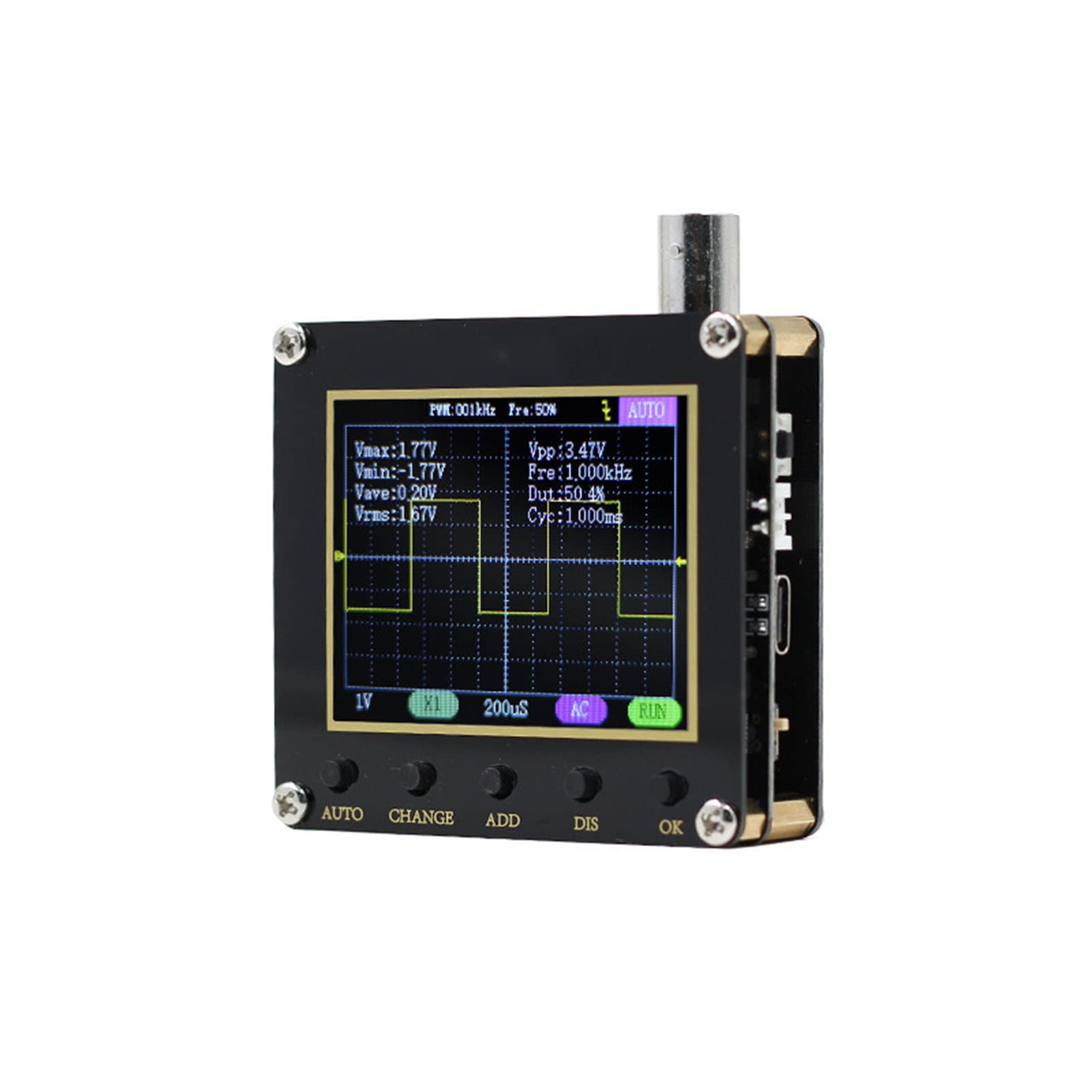 Osciloscopio digital portátil, probador de forma de onda de señal de pantalla de 2,4 pulgadas
