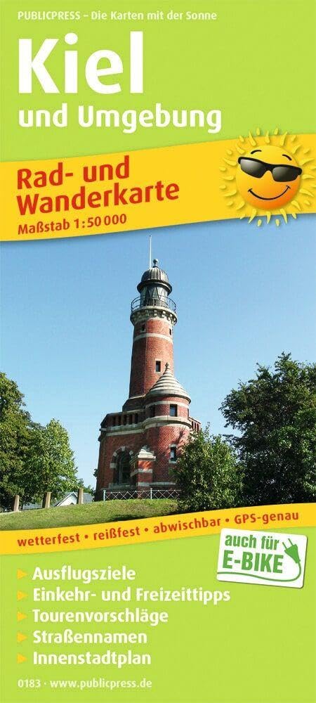 Kiel and the surrounding area: Rad- und Wanderkarte mit Ausflugszielen, Einkehr- & Freizeittipps, wetterfest, reissfest, abwischbar, GPS-genau. 1:50000