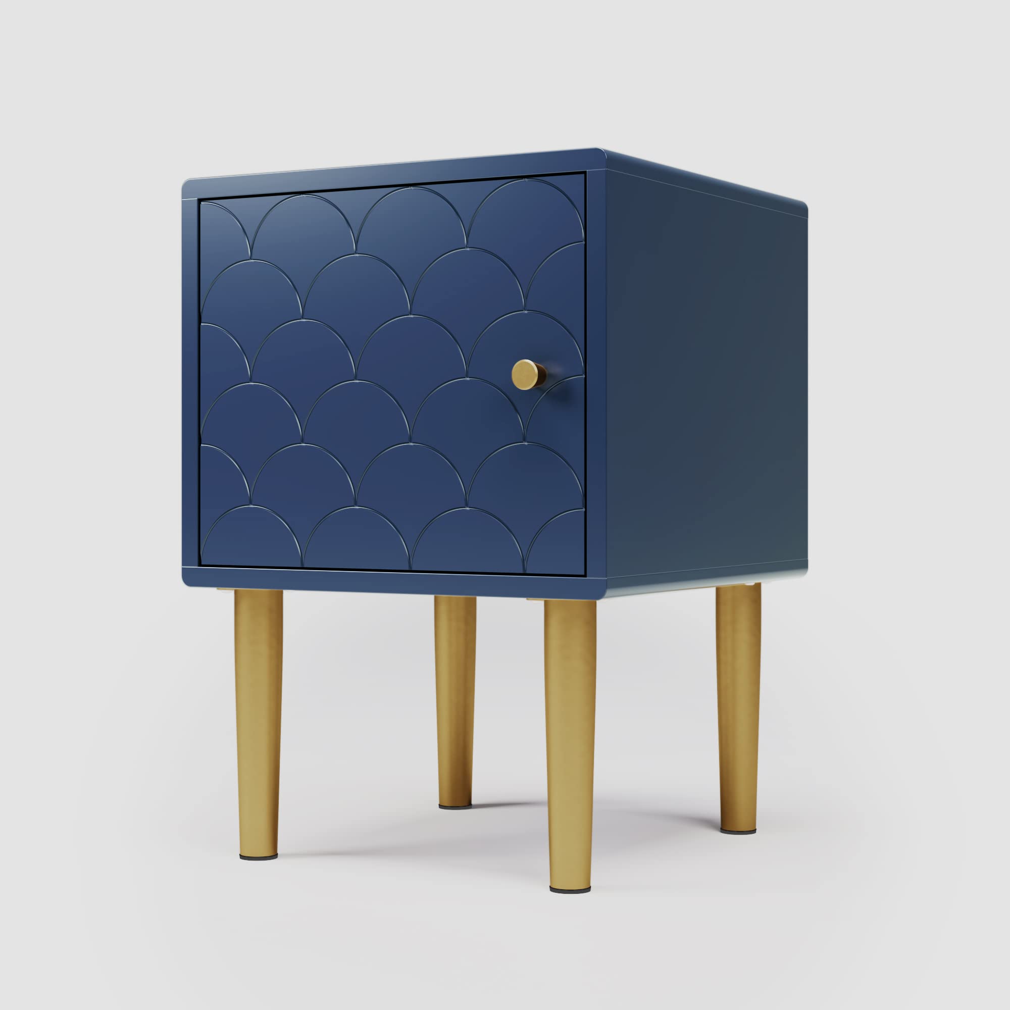 Tables de chevet bleu marine compactes de 50 cm de hauteur en lot de 2