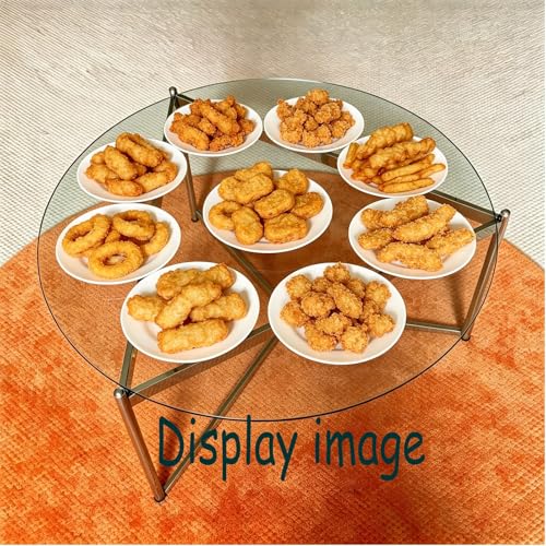 Plateau de table en verre transparent épais 48cm avec bord arrondi pour café