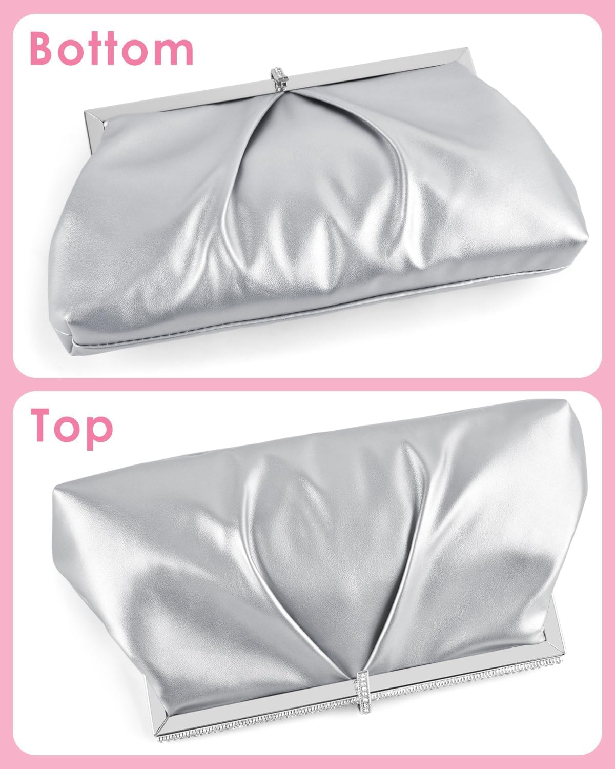 TINDTOP Clutch Purses for Women, PU Leather Formal Evening Bags Shoulder Party Handbags Wedding Cocktail Prom Clutches