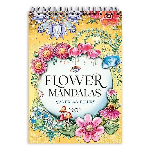 Colorya Libro para colorear adultos - Flower Mandalas - Libro de colorear para adultos A4 - Libro de colorear antiestrés - Papel de calidad sin transferencia de color