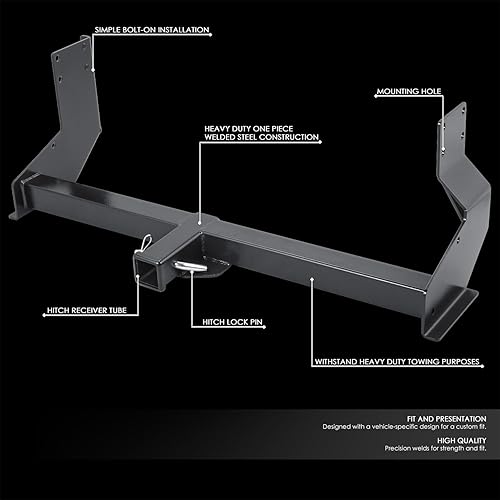 Miniatura 2 de DNA MOTORING 2" Class-3 Trailer Tow Hitch Receiver w/Pin Compatible with 10-23 Mercedes-Benz Sprinter 2500 3500