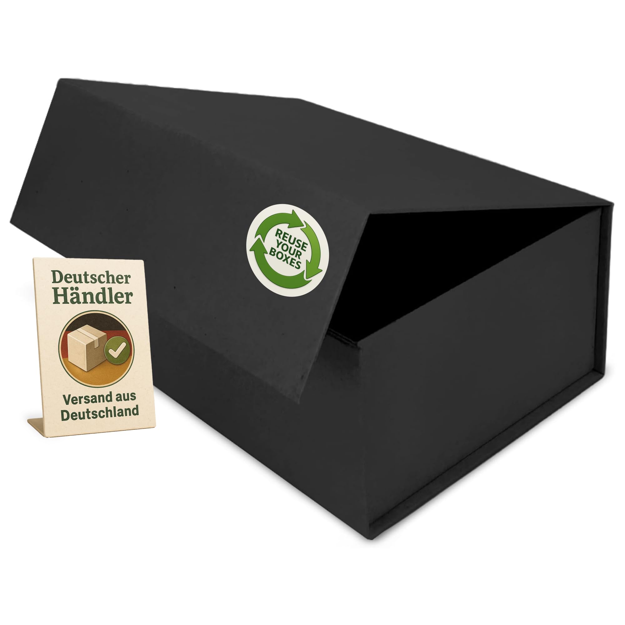 Verpackungswelt Geschenk-Box mit Deckel | 45 x 35 x 20 cm | Magnet-Verschluss | Hochzeit, Geburt, Weihnachten