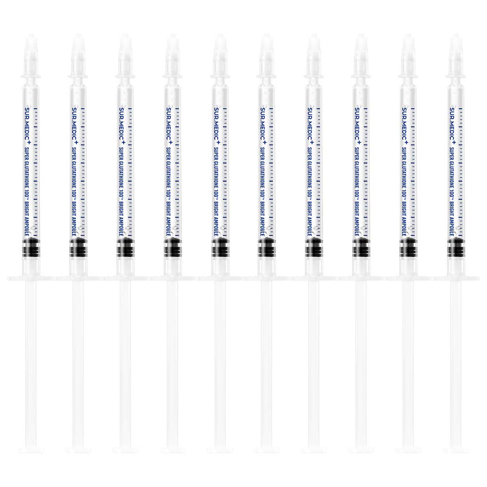 super glutathione 100 bright ampoule SUR.MEDIC+ Super Glutathione 100™ Bright Ampoule 0.35 oz / 10g (1g x 10ea) - Brightening, Skin Elasticity, Anti-aging, illuminating and hydrating care