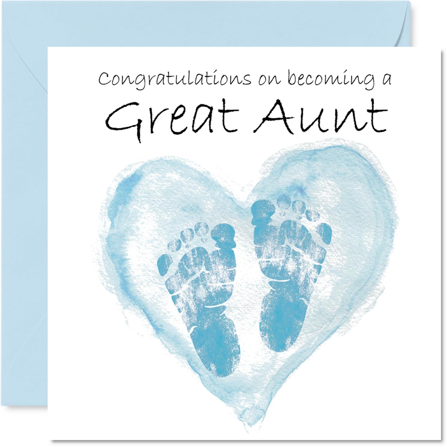 New Baby Boy Card for Great Aunt - Congrats Becoming - Well Done Congratulations Card for New Great Aunt, 145mm Welcome To The World Greeting Cards