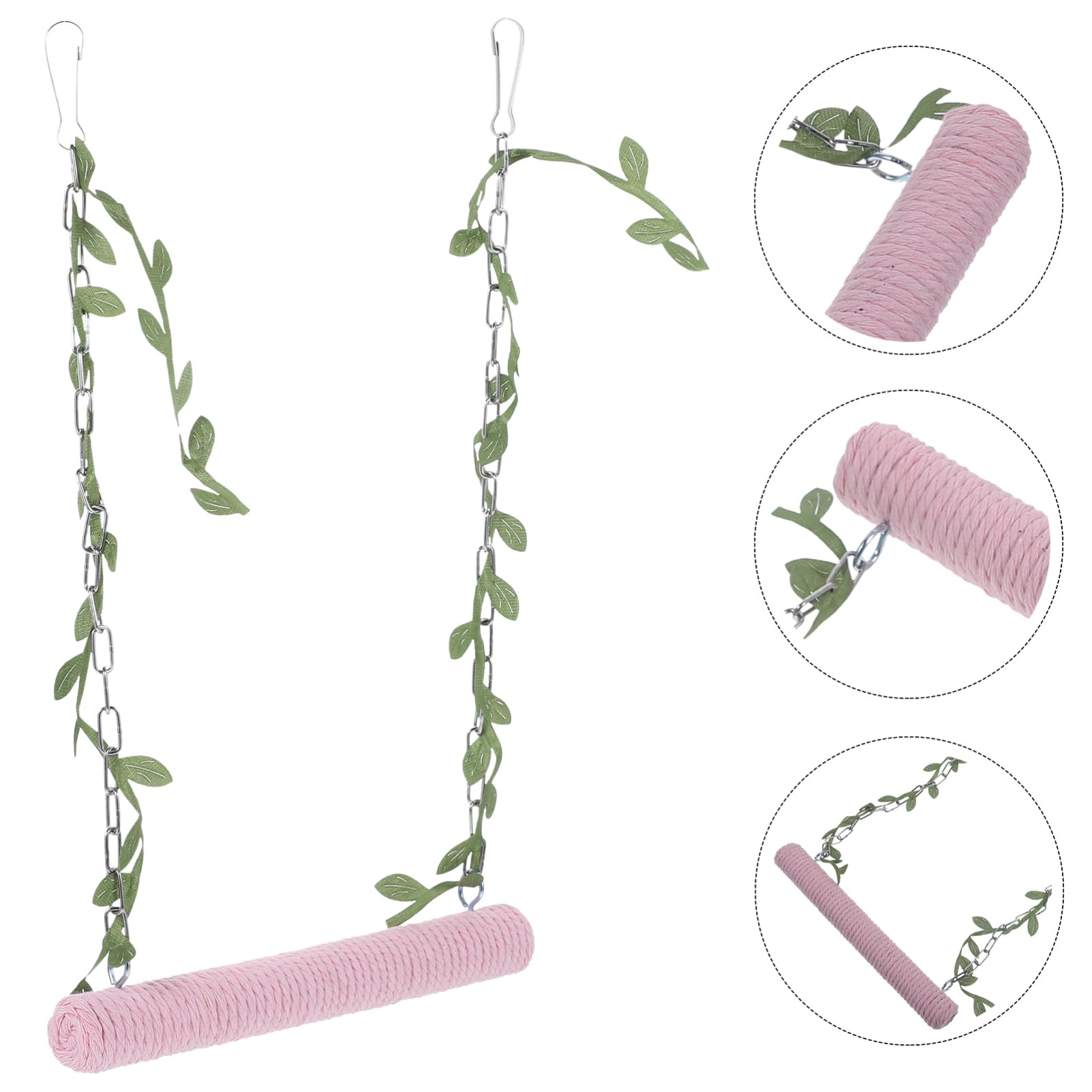BESPORTBLE 5pezzi Altalena Per Uccelli Legno Con Corda Giocattolo Decorativo Per Pappagalli e Parakeet Accessorio Per Uccelli Domestici Facile Da Installare e Utilizzare Stimolante e