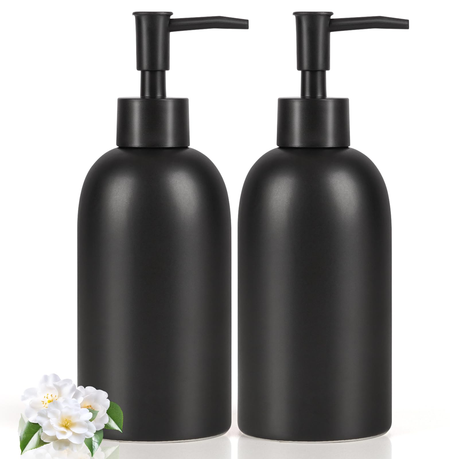 Natheeph Soap Dispenser Fill Dish Soap Hand Soap for Bathroom (2PC Black)