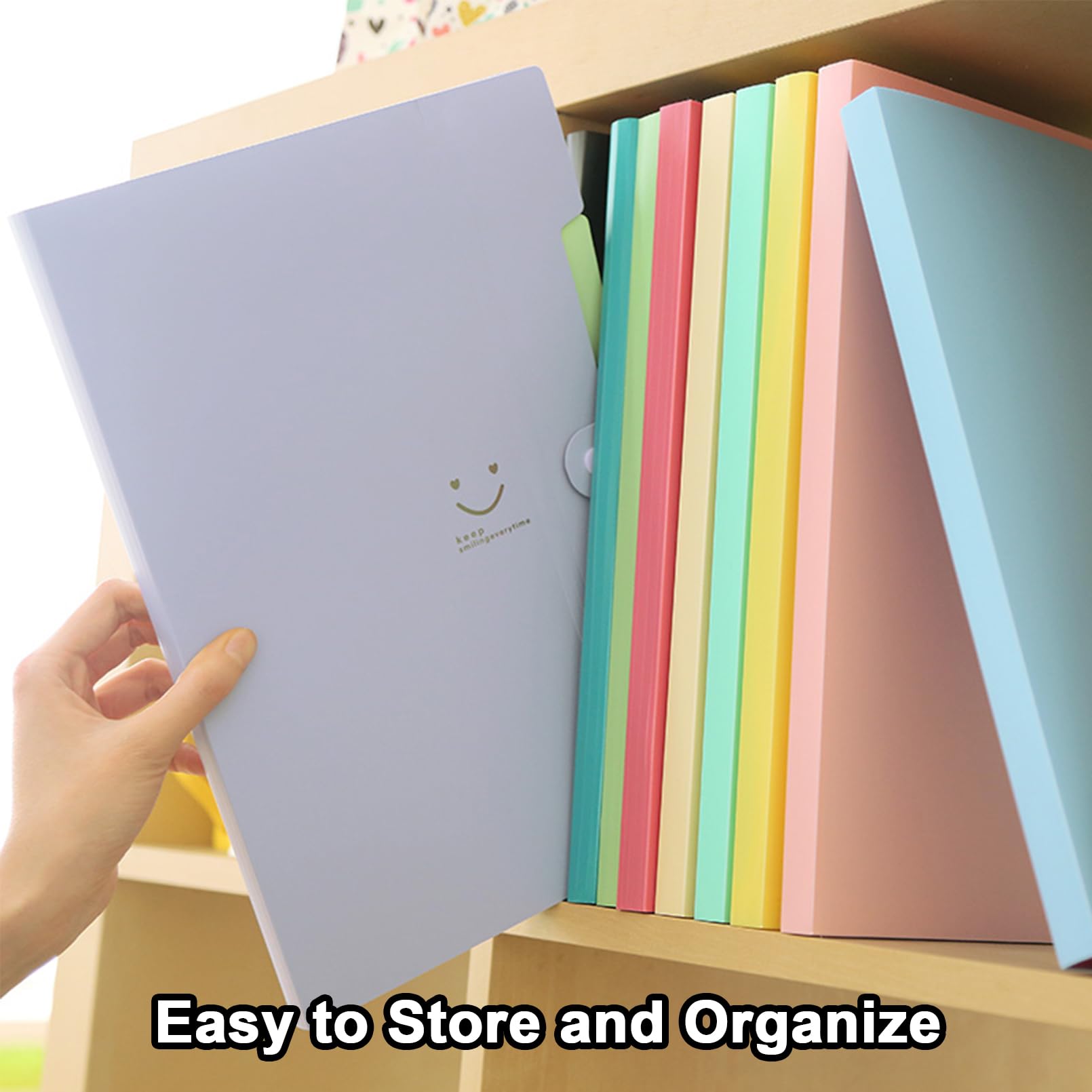 xlehoel, 10 cartelle portadocumenti espandibili, formato A4, formato lettera, organizer a fisarmonica, con 5 tasche, organizer per documenti in plastica con 120 etichette, per scuola e ufficio