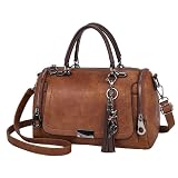 MaberLondon Stylish designer handbag Soft PU leather water-proof women cross-body Bag (Coffee)