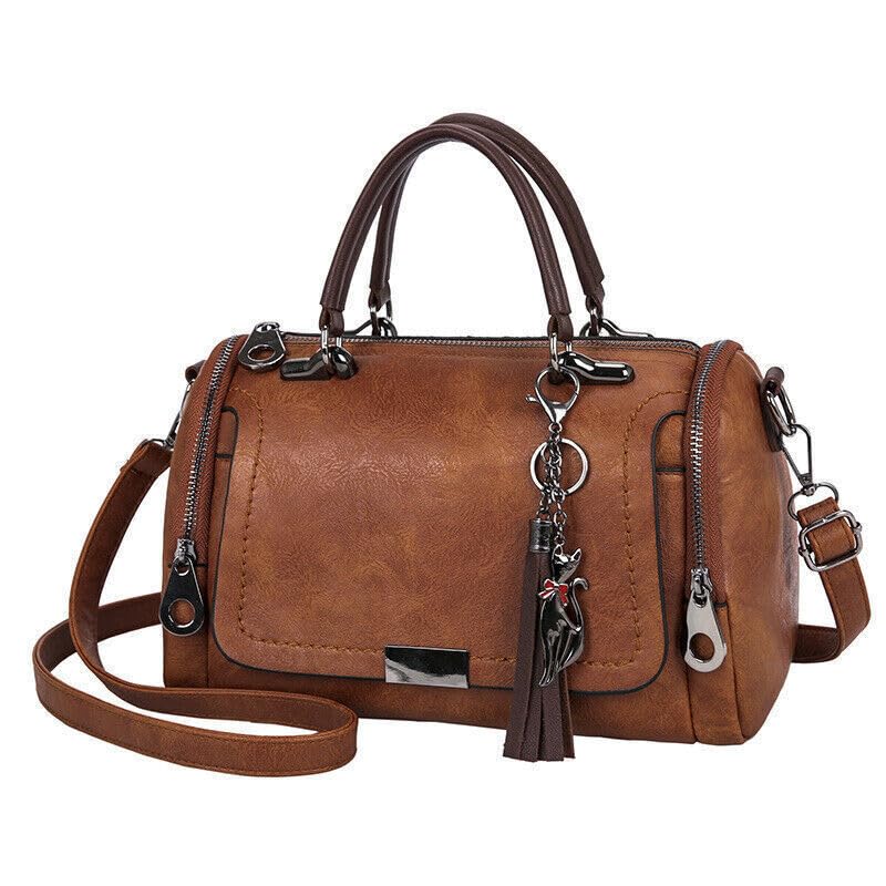 MaberLondon Stylish designer handbag Soft PU leather water-proof women cross-body Bag (Coffee)