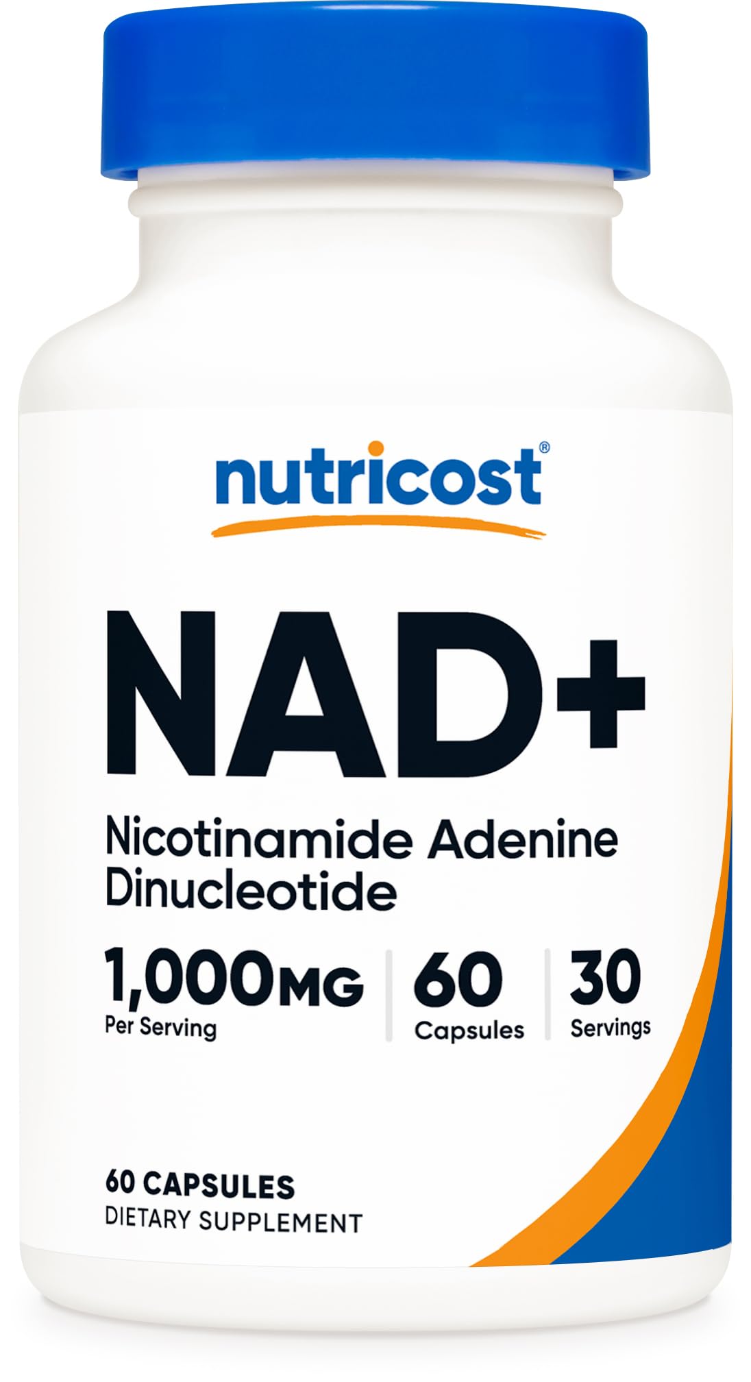 Nutricost NAD+ Supplement (1,000mg) 60 Capsules, 30 Servings, Gluten Free 60 Count (Pack of 1)