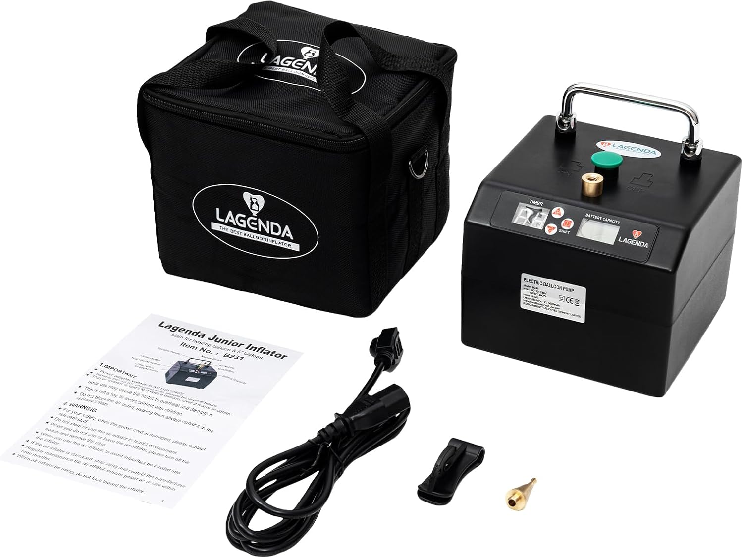 Electric Balloon Air Pump, 1400W Electric air Inflator Machine, Portable Balloon Pump Professional Automatic Modeling Balloon Blower Pump for Decoration, Party, Gifts