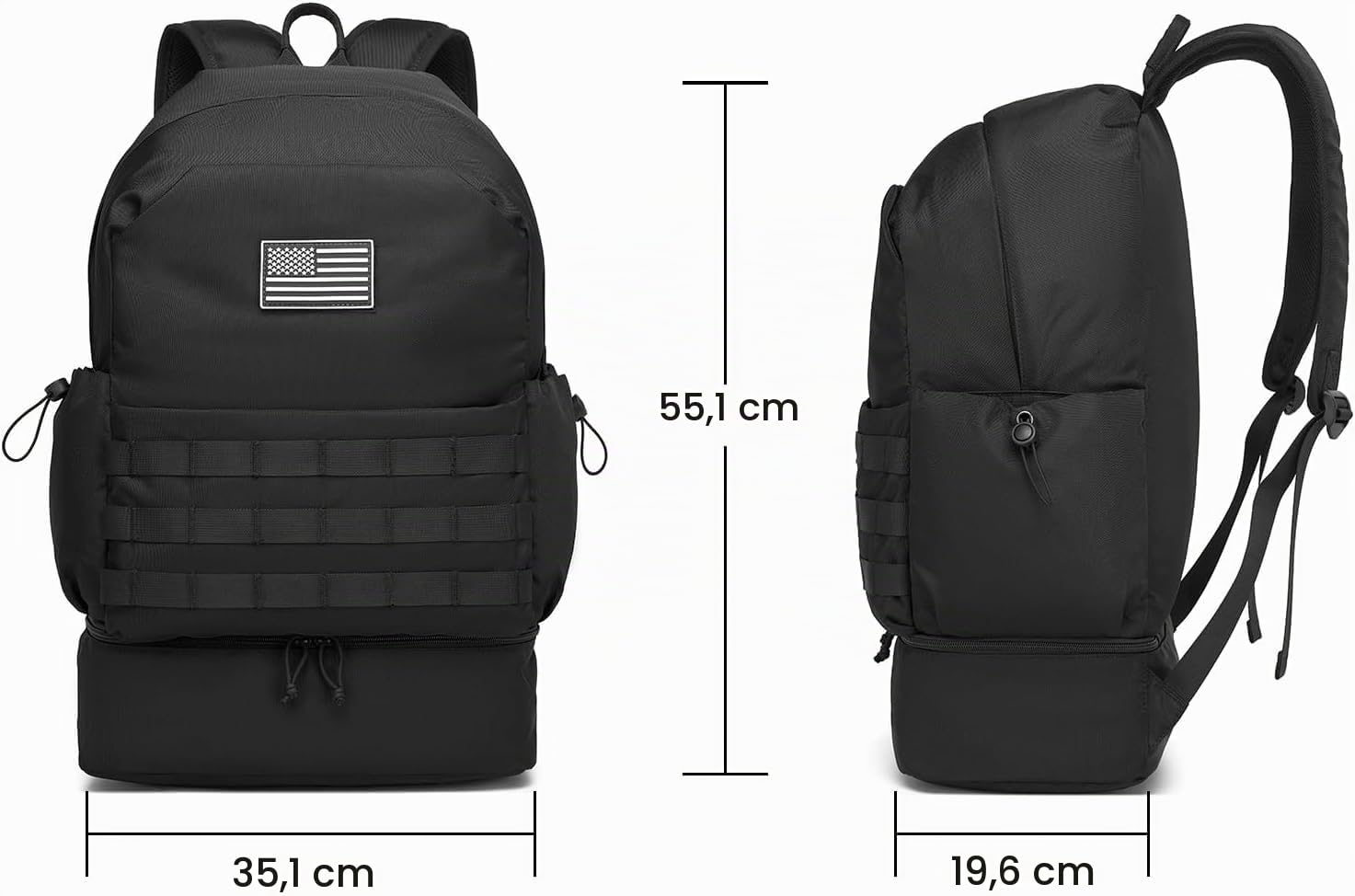 seyfocnia Zaino da palestra da uomo, zaino da viaggio impermeabile con scomparto per scarpe, leggero, borsa sportiva da palestra