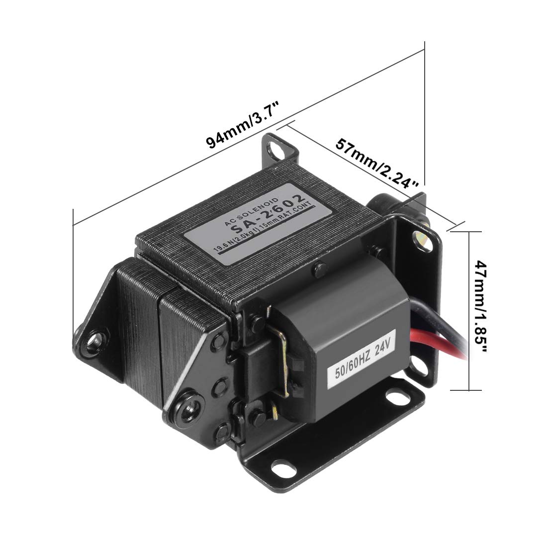 sourcing map Electroimán del solenoide AC24V SA-2602 de Ahorro de energía de AC de tracción del Imán