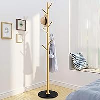 Vista 8 de Perchero de metal con base de mármol natural, perchero independiente, árbol de pasillo resistente con 8 ganchos para colgar ropa, bolsos, bufandas