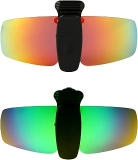 Sunglasses Clip Red/Emerald Green Polarized Lenses Hat Visors Clip-on Sunglasses For Fishing/Biking/Hiking/Golf UV400 Protect