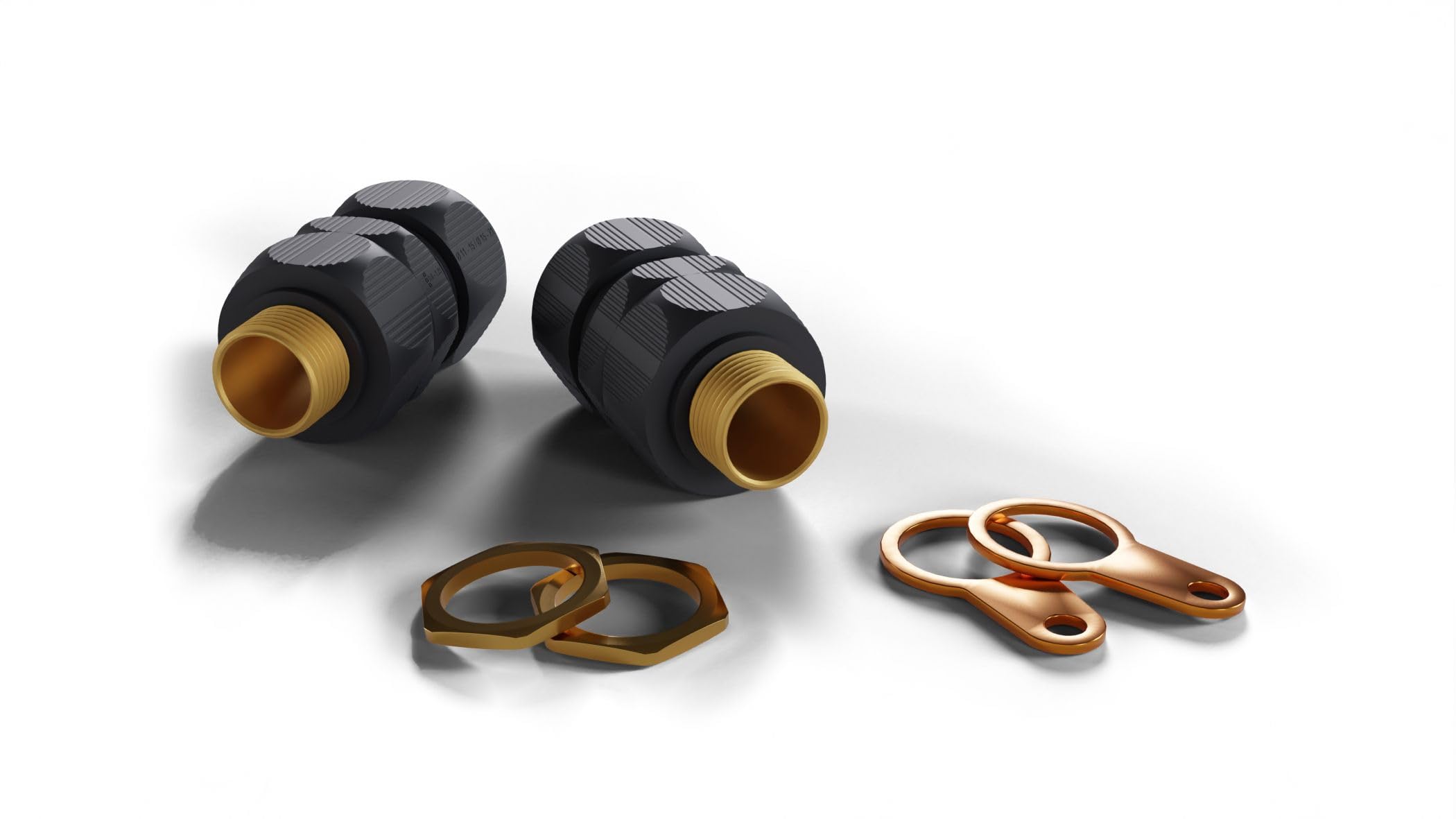Pack Of 2 x Cable Gland Black ShieldGLAND M20 Clamping Range 12-21mm Wiska
