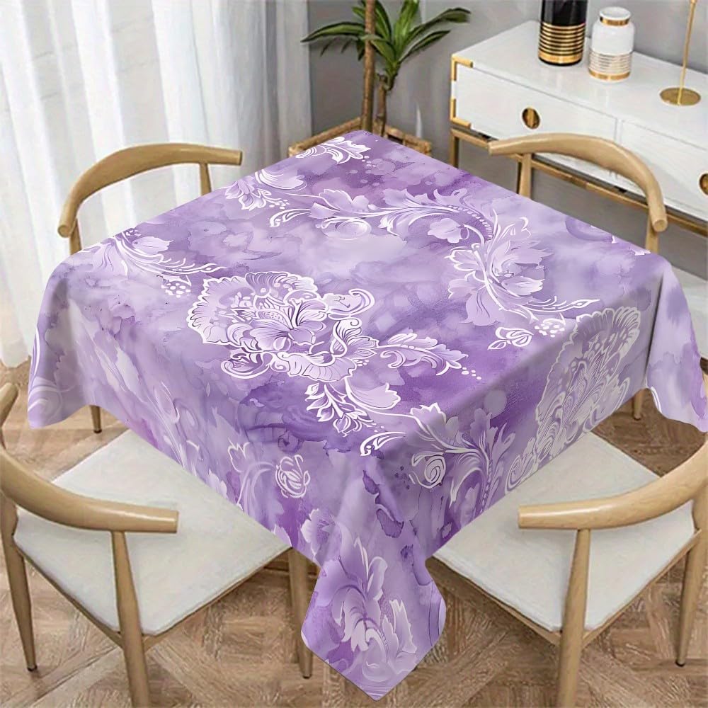 Nappe de table lavande vintage pour repas en cuisine et jardin 180x180