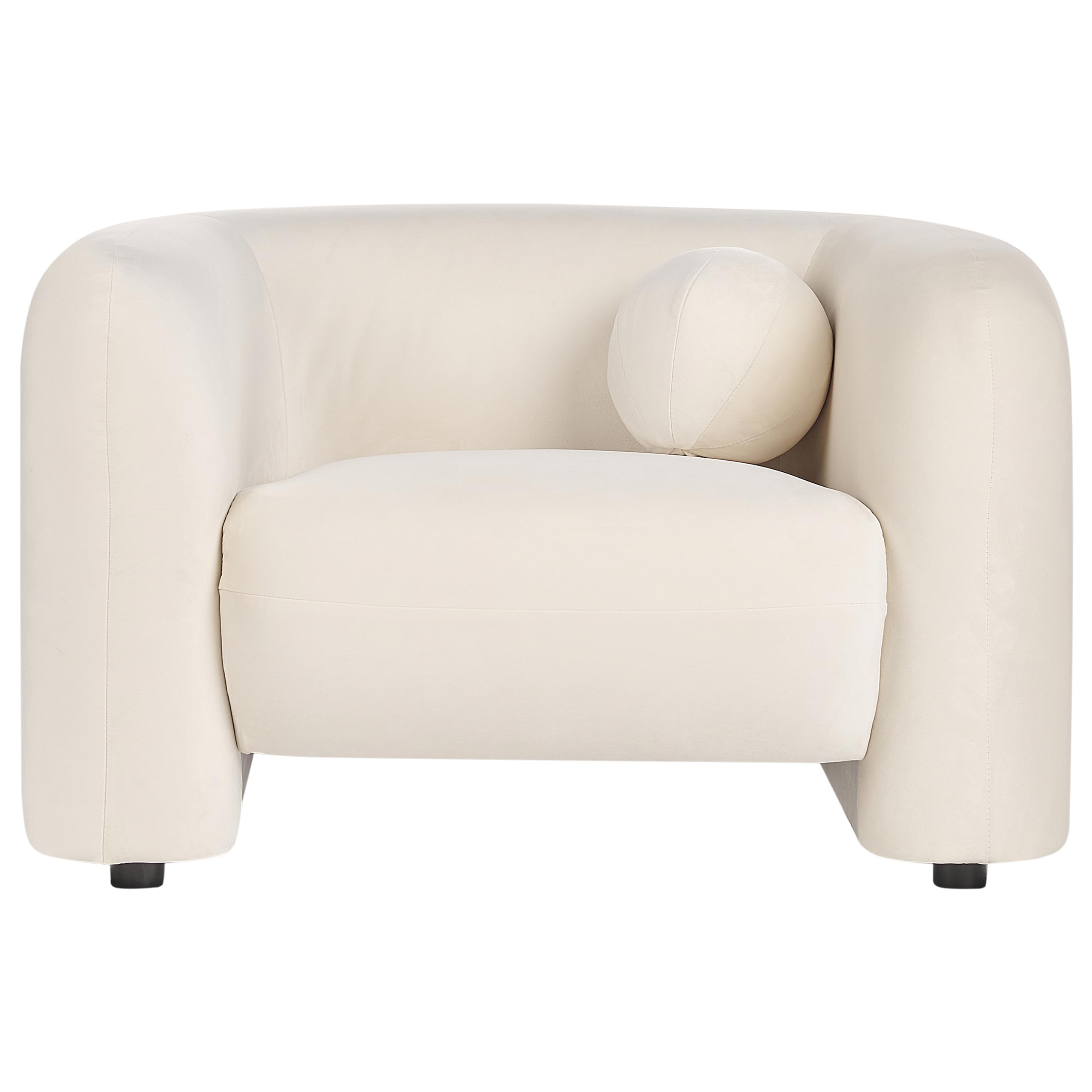 Sofa Set Samtstoff creme wieß 4-Sitzer Dekokissen Wohnzimmergarnitur Leiren