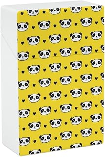 Cute Panda Bear Flip Open Cigarette Case for Women Men Plastic Cigarette Box Holder Pocket Cigarettes Storage Container