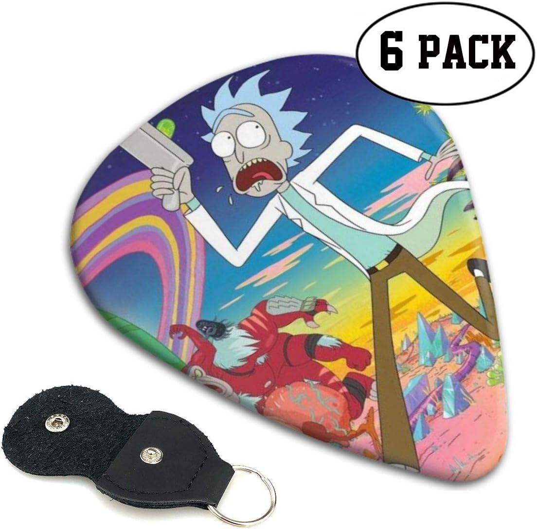 Rick Morty Guitar Picks 6 Pack With Picks Holder Unique Guitar Gift For Adult Men Women Teens Guitar Gifts0.46mm